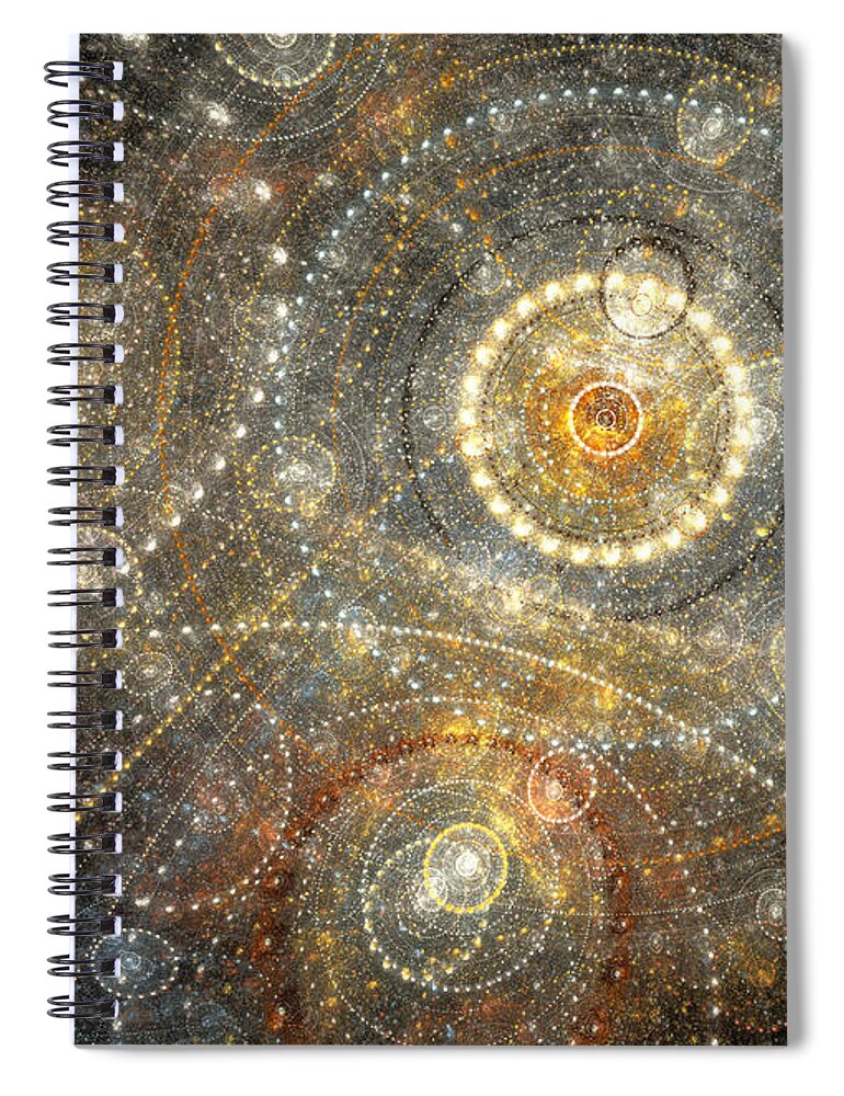 Orrery Spiral Notebook featuring the digital art Dreamy orrery by Martin Capek