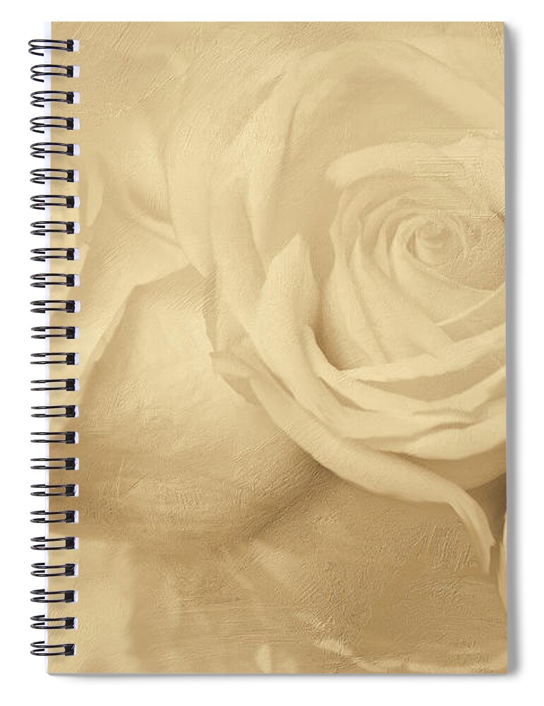 White Roses Spiral Notebook featuring the digital art Dreamy Roses by Jayne Carney