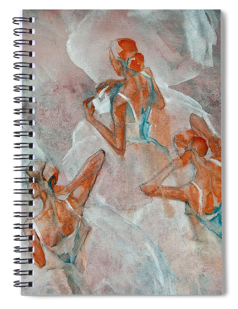 Ballet Spiral Notebook featuring the painting Dress Rehearsal by Jani Freimann