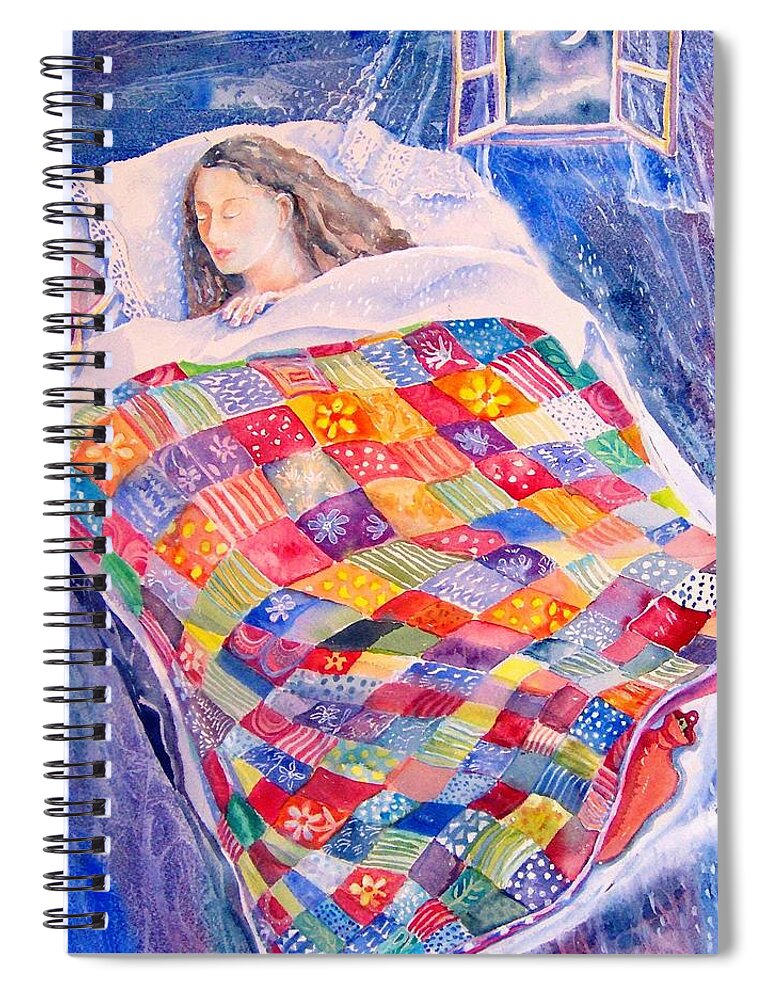 Dreamland Spiral Notebook featuring the painting Drifting to Dreamland by Trudi Doyle