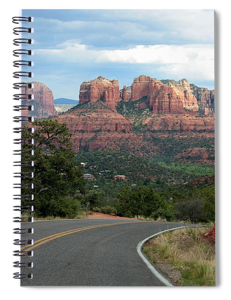 Sedona Spiral Notebook featuring the photograph Driving to Sedona by Carol Groenen