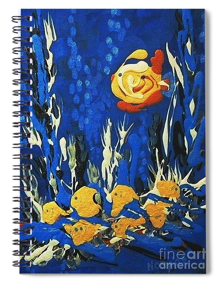 Fish Spiral Notebook featuring the painting Drizzlefish by Holly Carmichael