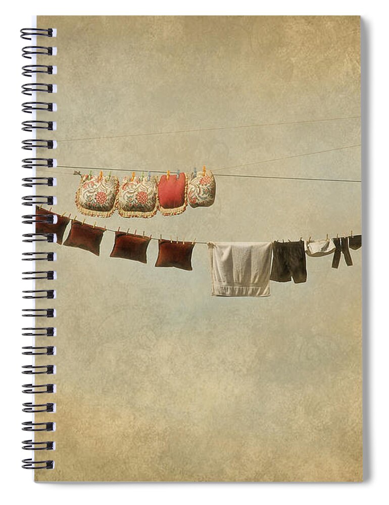 Clothesline Spiral Notebook featuring the photograph Drying by Jeff Burgess