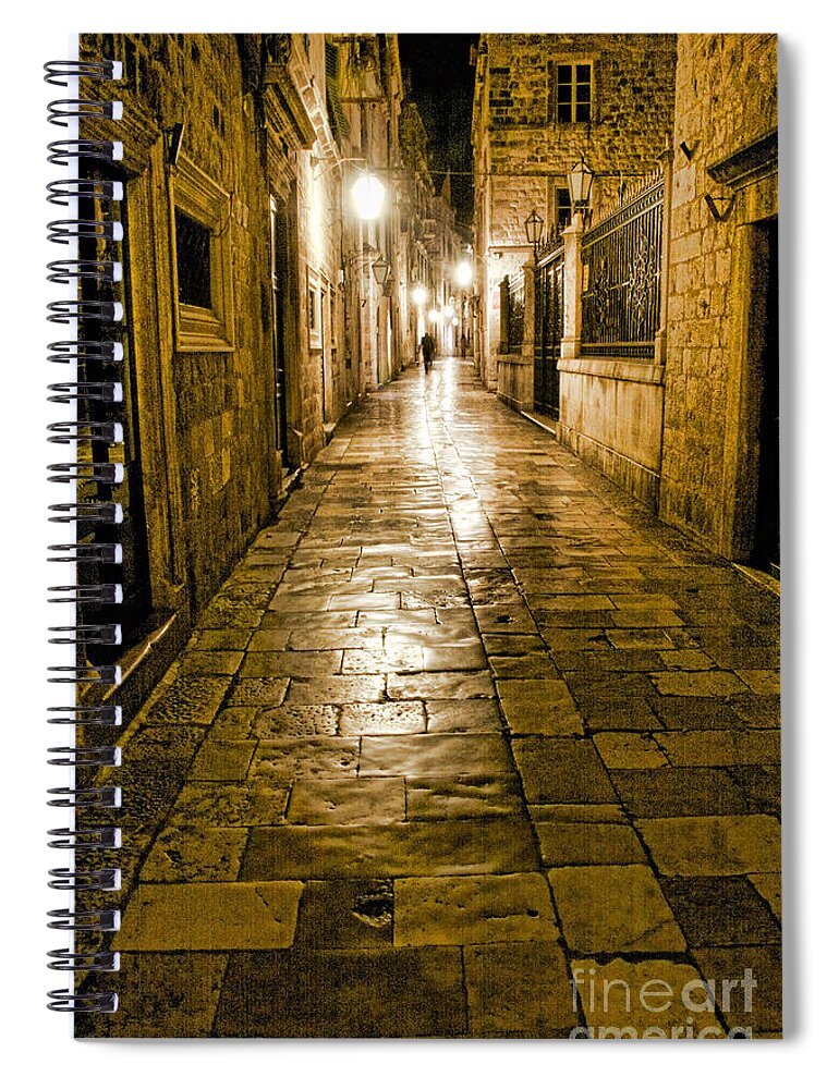 Europe Spiral Notebook featuring the photograph Dubrovnik Streets At Night by Crystal Nederman