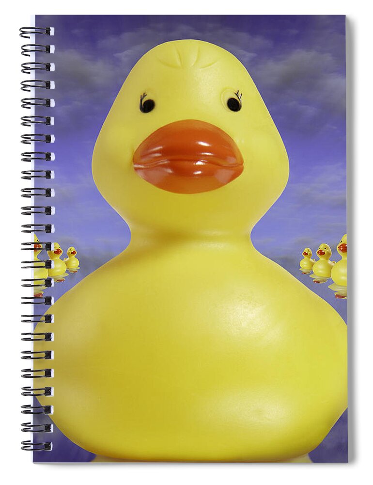Fun Art Spiral Notebook featuring the photograph Ducks In A Row 3 by Mike McGlothlen