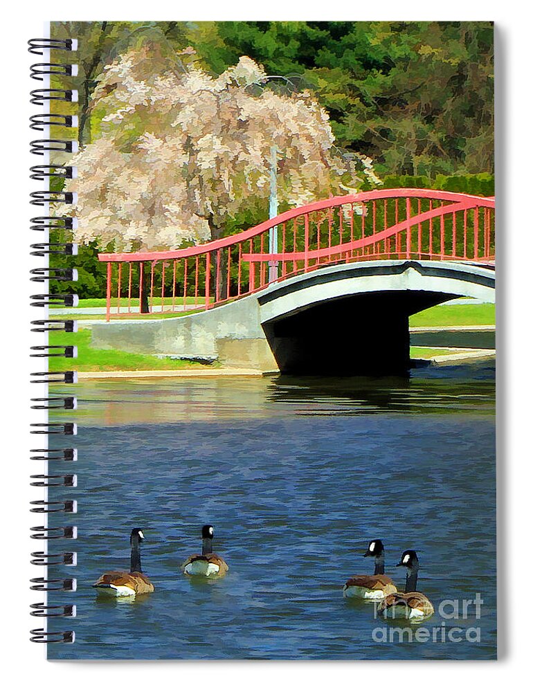 Lakes Spiral Notebook featuring the photograph Springtime On The Lake by Geoff Crego