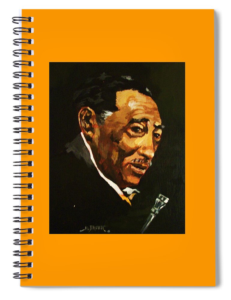 Portraits Spiral Notebook featuring the painting Duke Ellington by Al Brown