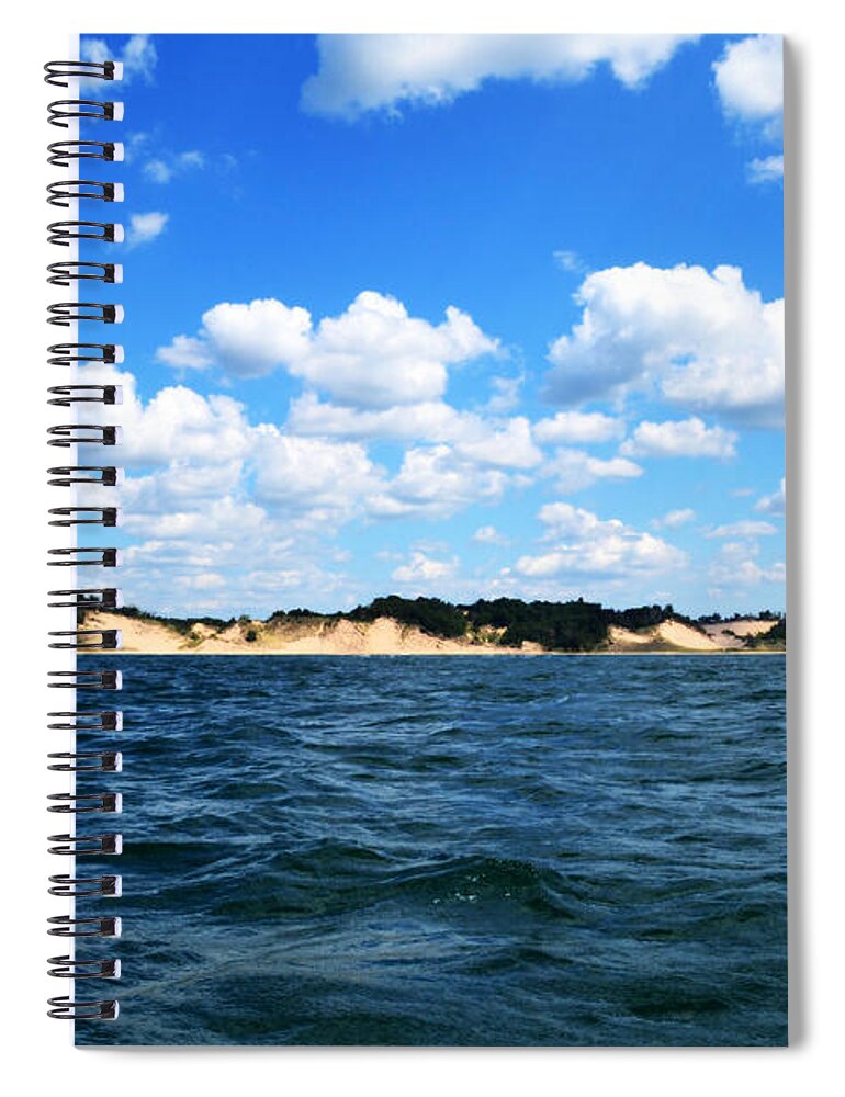 Lakes Spiral Notebook featuring the photograph Dunes and Lake Michigan by Michelle Calkins