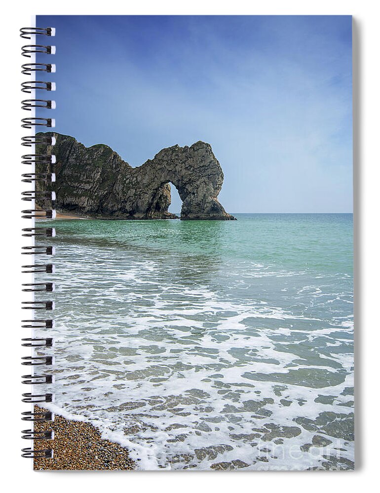 Seascape Spiral Notebook featuring the photograph Durdle Door by David Lichtneker