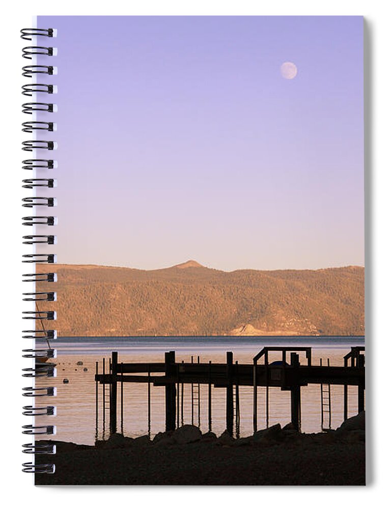 Lake Spiral Notebook featuring the photograph Dusk at Lake Tahoe by Sue Leonard