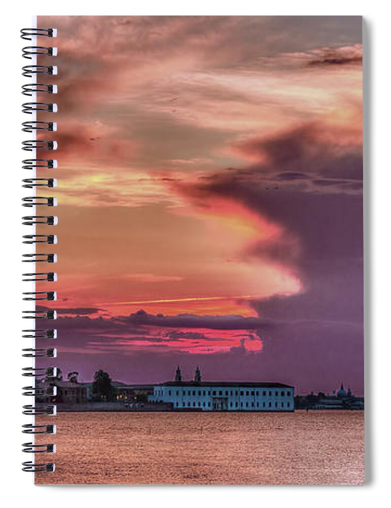 1:2 Spiral Notebook featuring the photograph Dusk in Venice by Roberto Pagani
