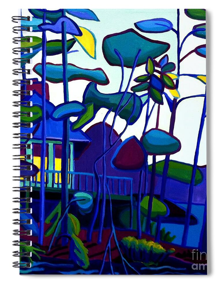 Landscape Spiral Notebook featuring the painting Dusk on Massapoag by Debra Bretton Robinson