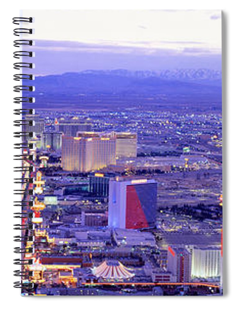 Photography Spiral Notebook featuring the photograph Dusk The Strip Las Vegas Nv Usa by Panoramic Images