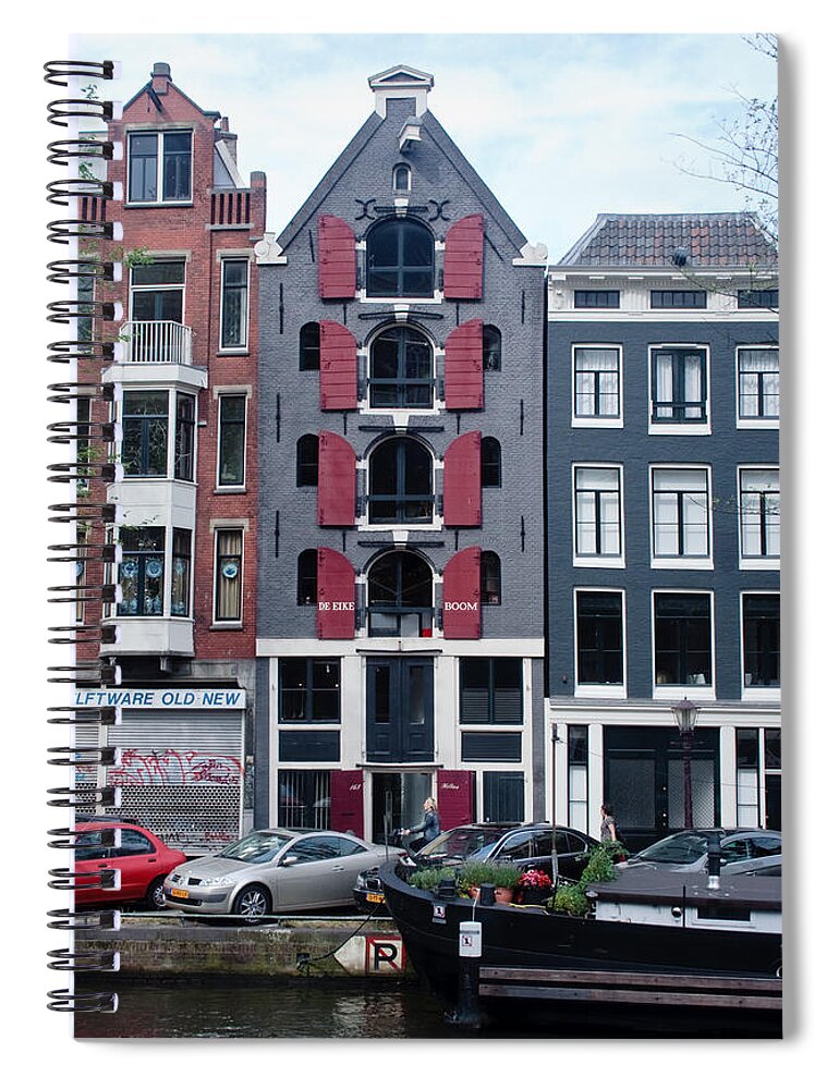 Amsterdam Spiral Notebook featuring the photograph Dutch Canal House by Thomas Marchessault