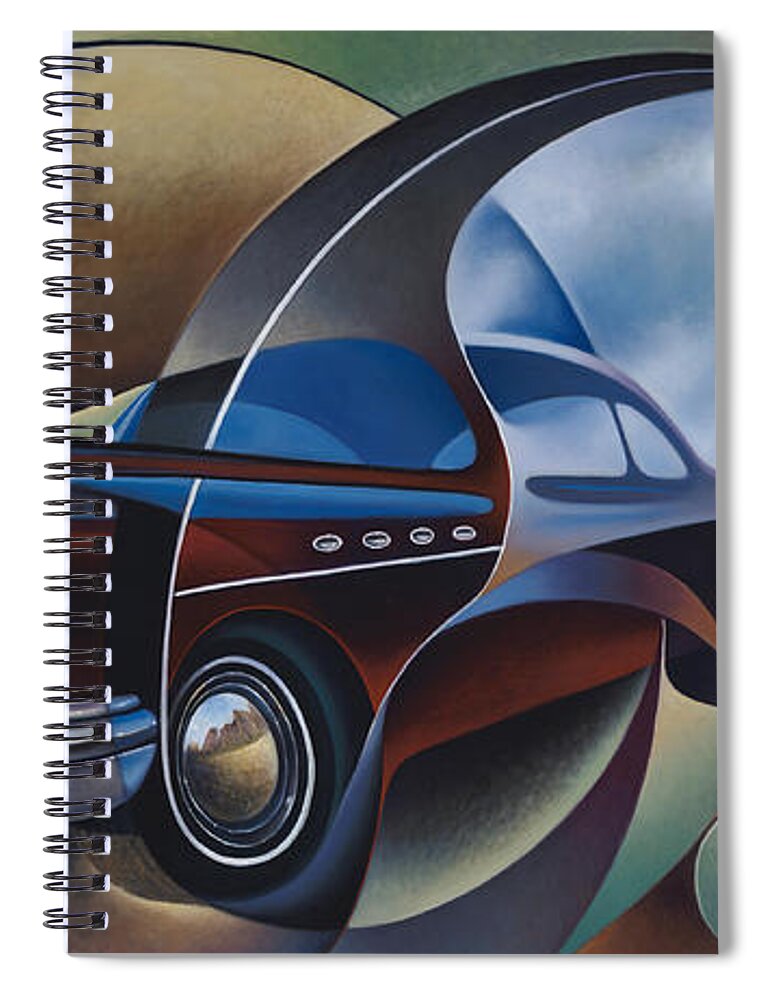 Route-66 Spiral Notebook featuring the painting Dynamic Route 66 by Ricardo Chavez-Mendez