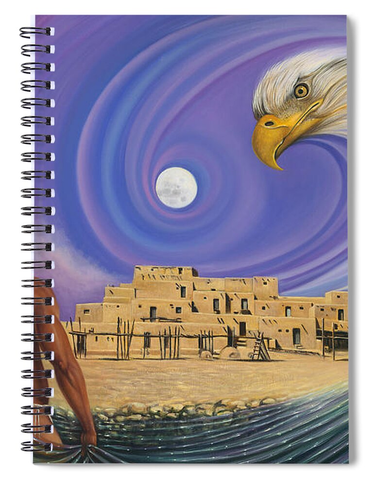 Taos Spiral Notebook featuring the painting Dynamic Taos I by Ricardo Chavez-Mendez