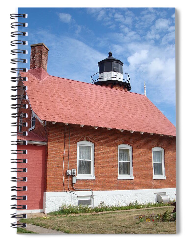Lighthouse Spiral Notebook featuring the photograph Eagle Harbor Lighthouse 5 by Bonfire Photography