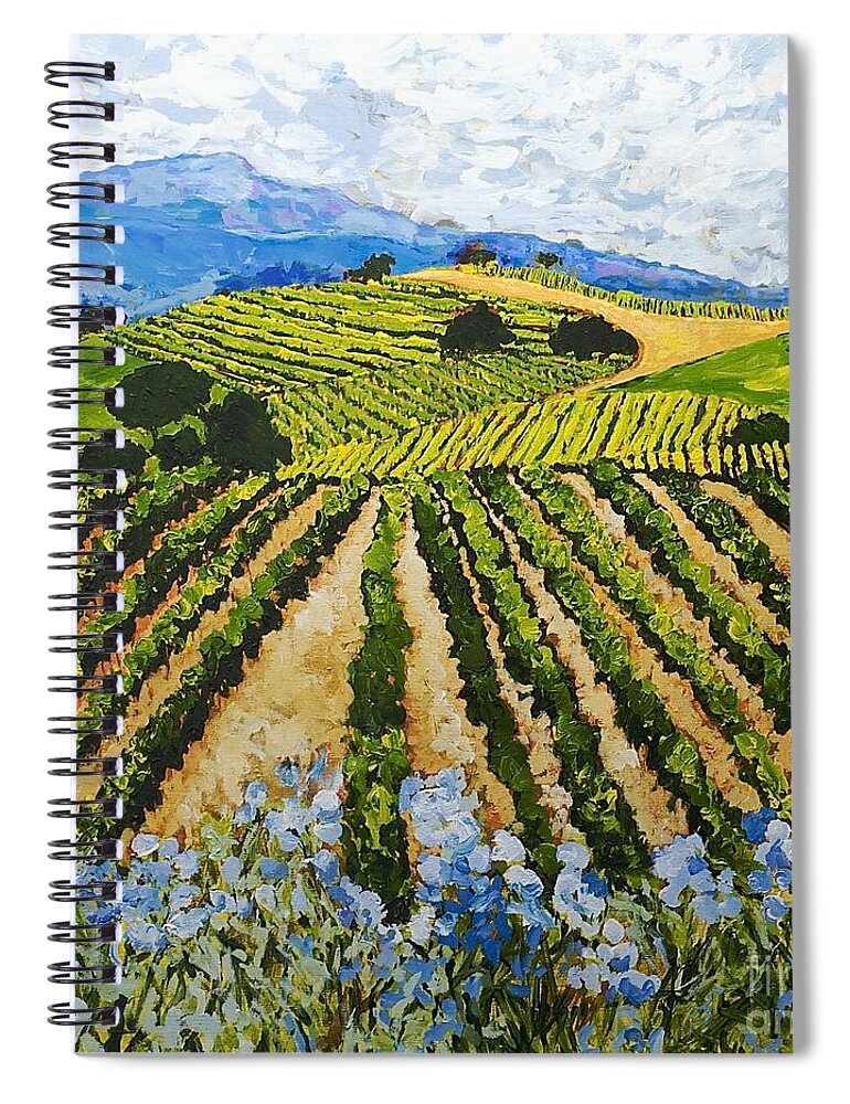 Landscape Spiral Notebook featuring the painting Early Crop by Allan P Friedlander