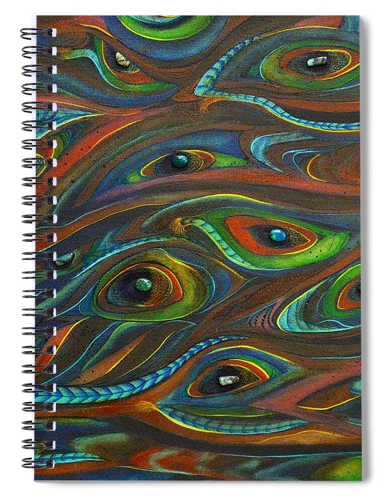 Sacred Art Paintings Spiral Notebook featuring the painting Earth Song by Deborha Kerr