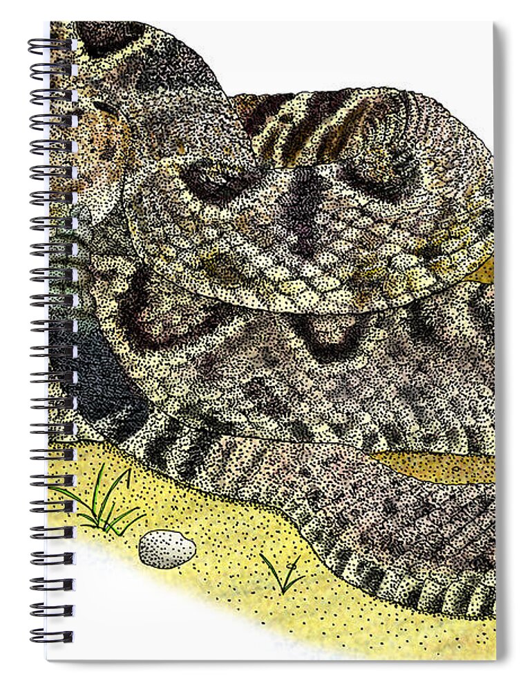 Reptile Spiral Notebook featuring the photograph Eastern Diamondback Rattlesnake by Roger Hall