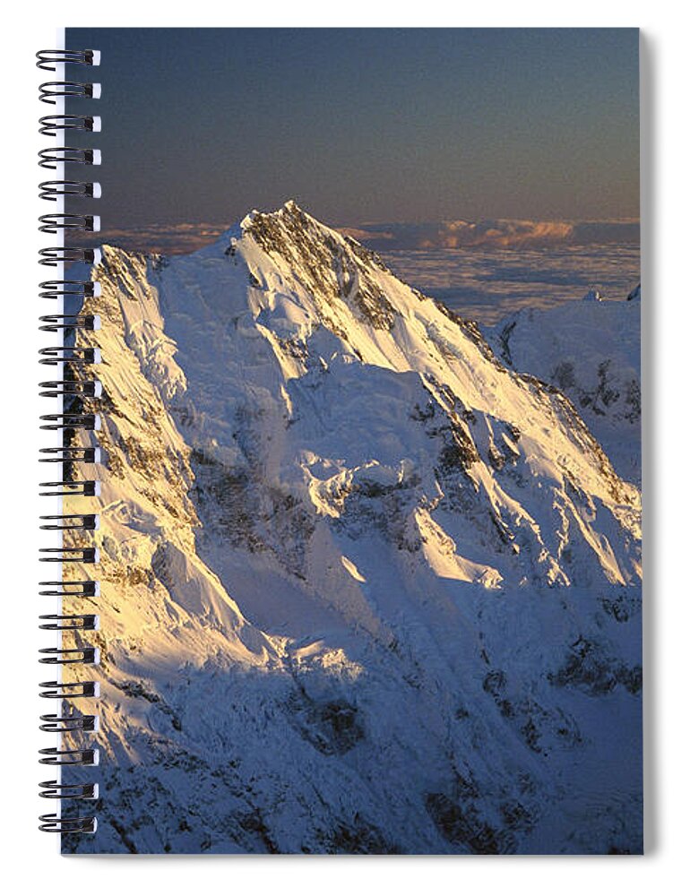 Feb0514 Spiral Notebook featuring the photograph Eastern Faces Of Mt Cook And Mt Tasman by Colin Monteath
