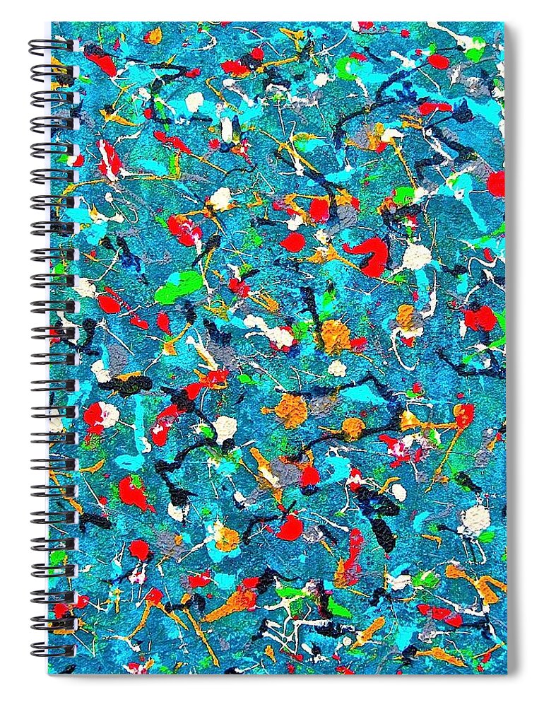Abstract Spiral Notebook featuring the painting Ebb and Flow by Artcetera By   LizMac