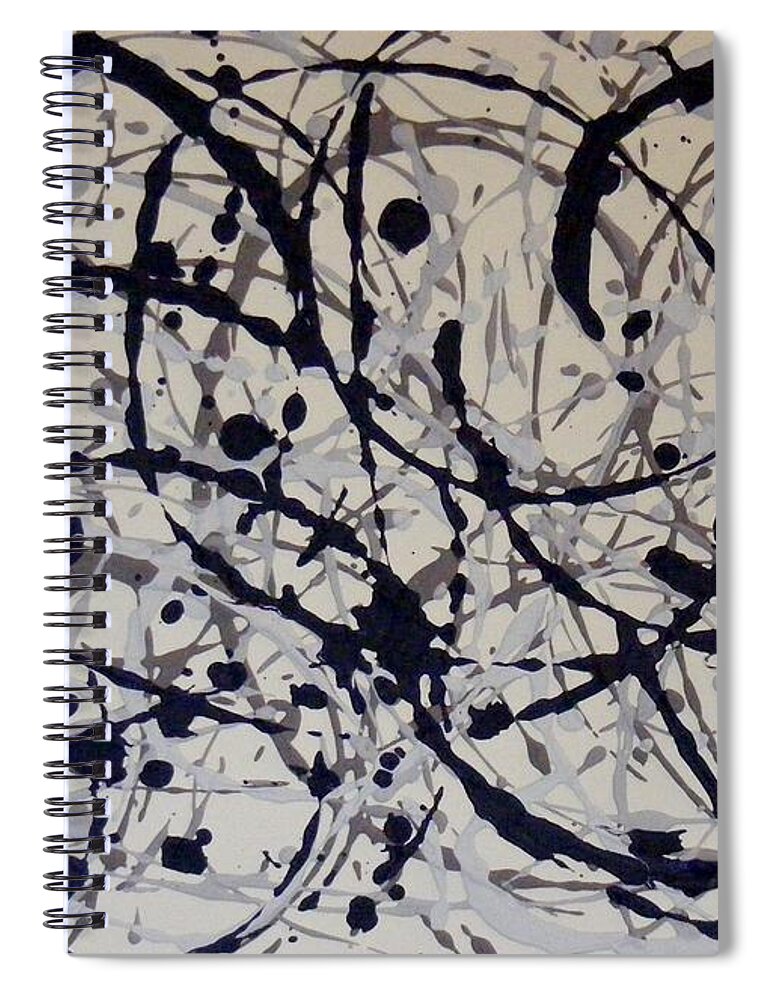Grey Spiral Notebook featuring the painting Ebb And Flow by Susan Williams