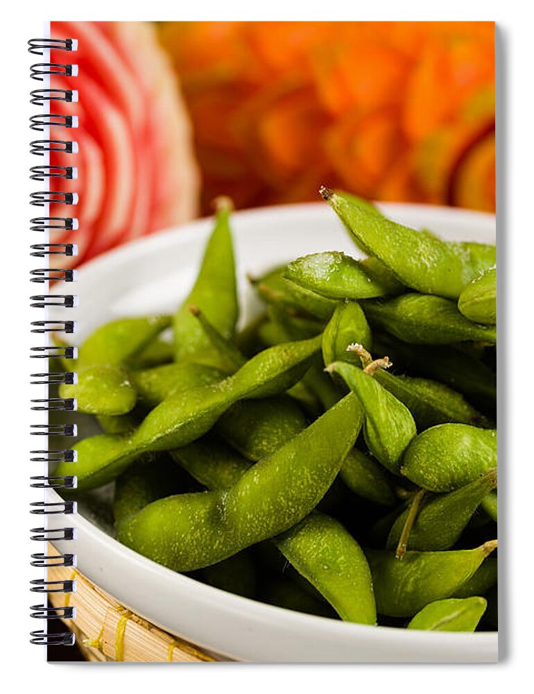 Asian Spiral Notebook featuring the photograph Edamame by Raul Rodriguez