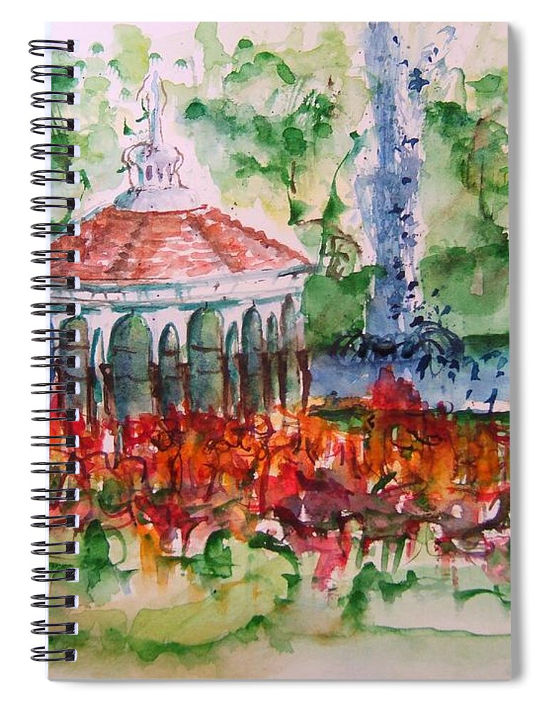 Cincinnati Spiral Notebook featuring the painting Eden Park by Elaine Duras