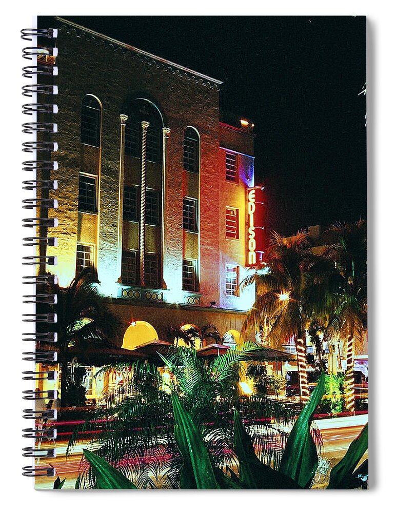 Edison Hotel Spiral Notebook featuring the photograph Edison Hotel Film Image by Gary Dean Mercer Clark