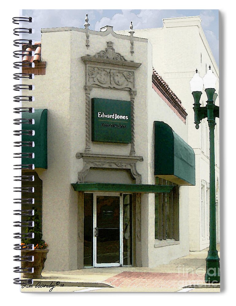 Paris Tennessee Spiral Notebook featuring the photograph EdwardJones by Lee Owenby