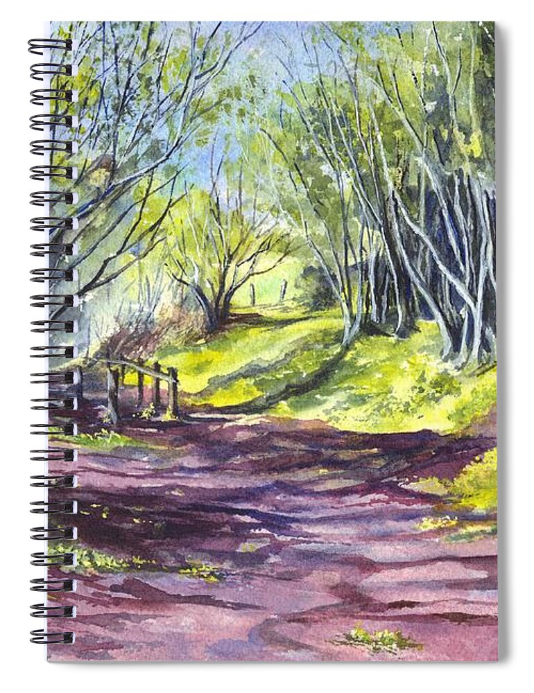 Woods Spiral Notebook featuring the painting Taking A Walk Down A Spring Lane by Carol Wisniewski