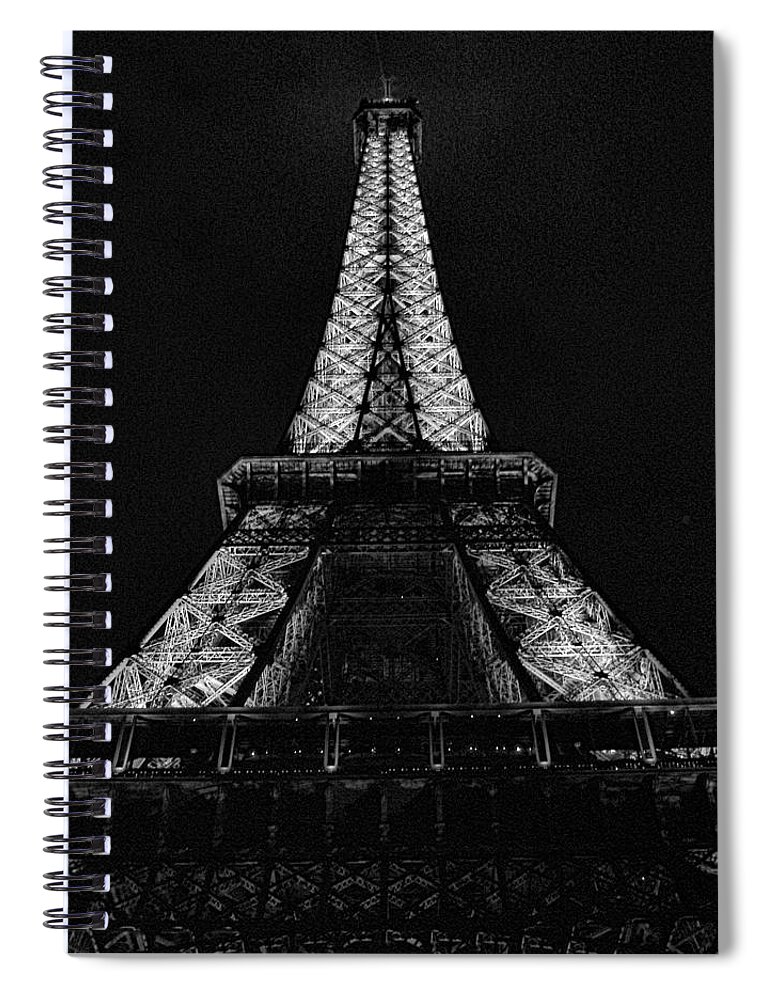 Eiffel Spiral Notebook featuring the photograph Eiffel Tower Stark by Robert Meyers-Lussier
