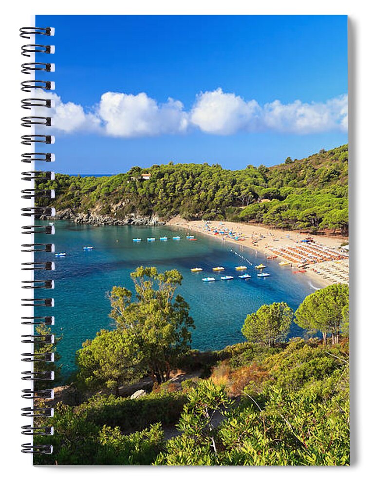 Tuscany Spiral Notebook featuring the photograph Elba island - beach in Fetovaia by Antonio Scarpi