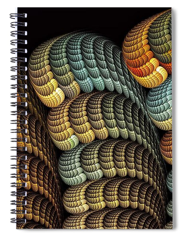 Fractal Abstact Spiral Notebook featuring the digital art Elders 2 by Doug Morgan