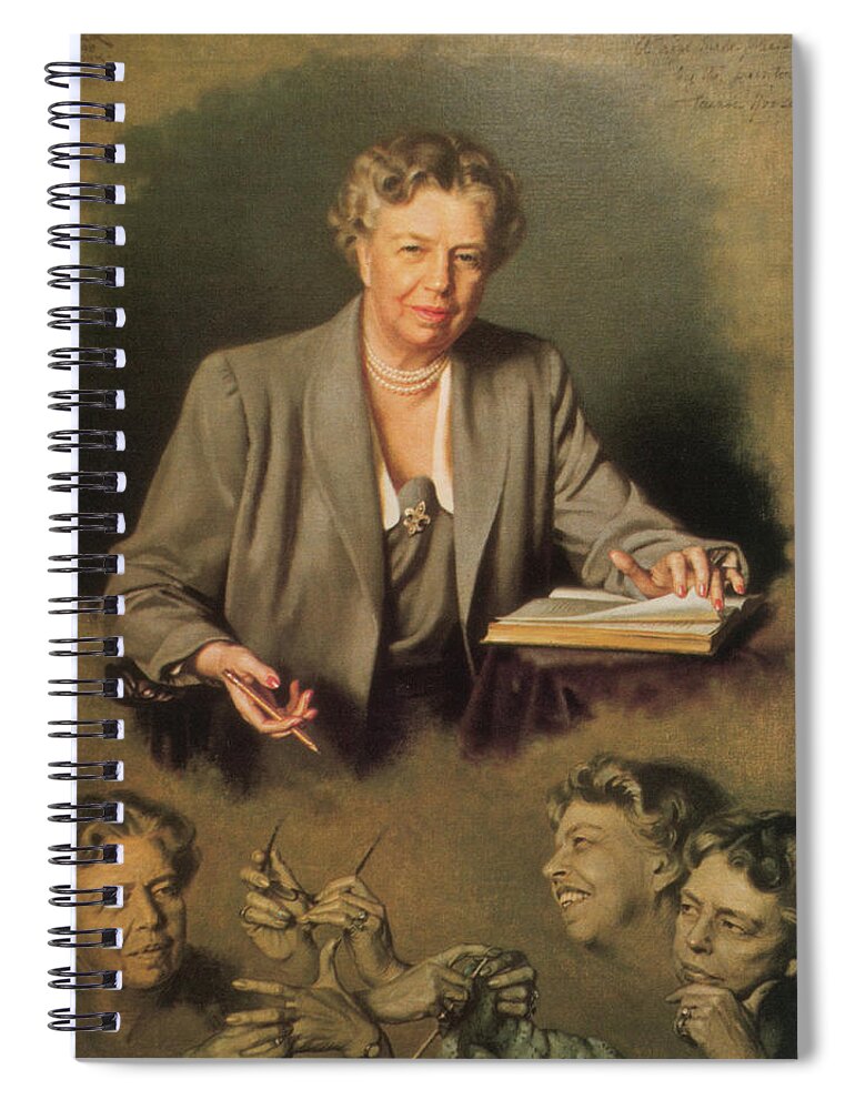 Government Spiral Notebook featuring the painting Eleanor Roosevelt, First Lady by Science Source
