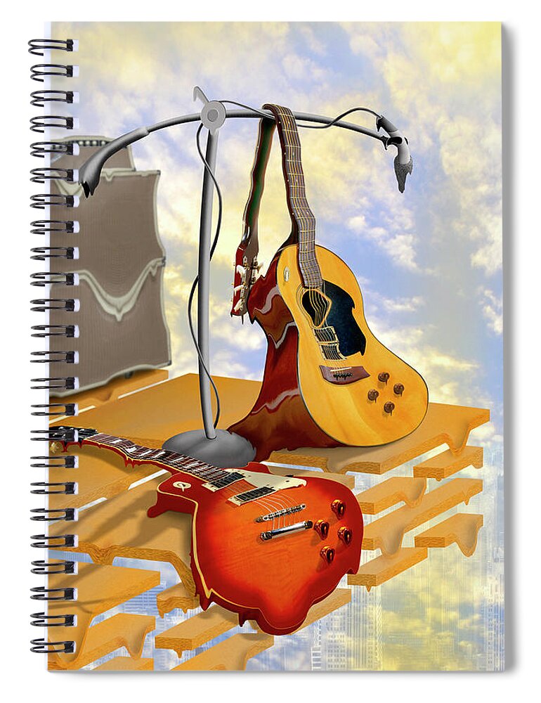 Les Paul Spiral Notebook featuring the photograph Electrical Meltdown by Mike McGlothlen