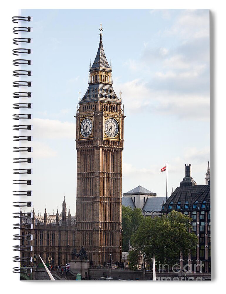 Big Ben Spiral Notebook featuring the photograph Elizabeth Tower Parliament London by Thomas Marchessault