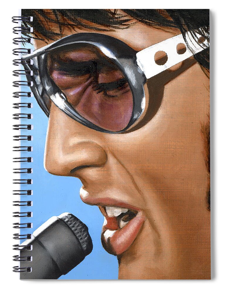 Elvis Spiral Notebook featuring the painting Elvis 24 1970 by Rob De Vries