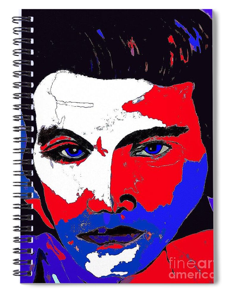 Elvis Spiral Notebook featuring the painting Elvis made in the U S A by Saundra Myles