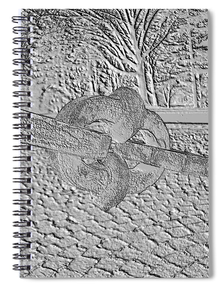 Chain Spiral Notebook featuring the photograph Embossed Chain by Michael Porchik