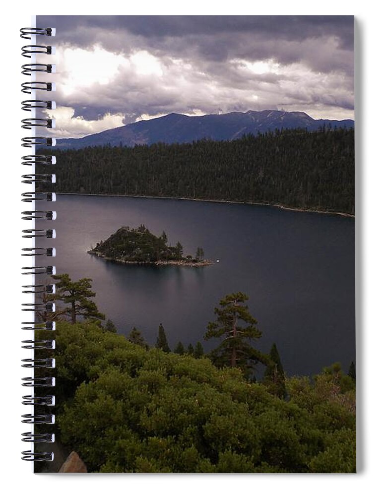 Cloudy Emerald Bay Spiral Notebook featuring the photograph Emerald Bay Lake Tahoe by Marilyn MacCrakin
