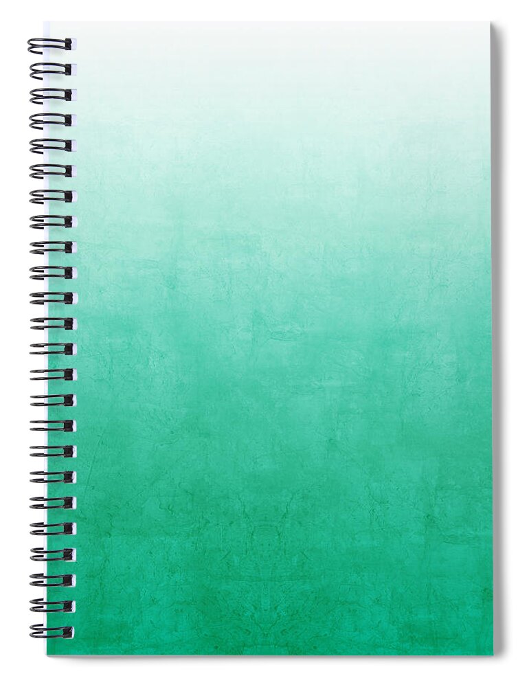 Abstract Spiral Notebook featuring the mixed media Emerald Bay by Linda Woods