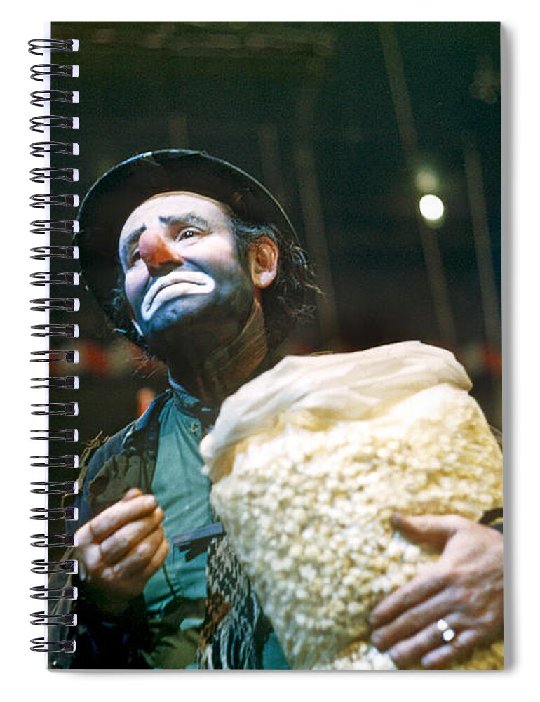 Clown Spiral Notebook featuring the photograph Emmett Kelly, Clown by Robert Isear