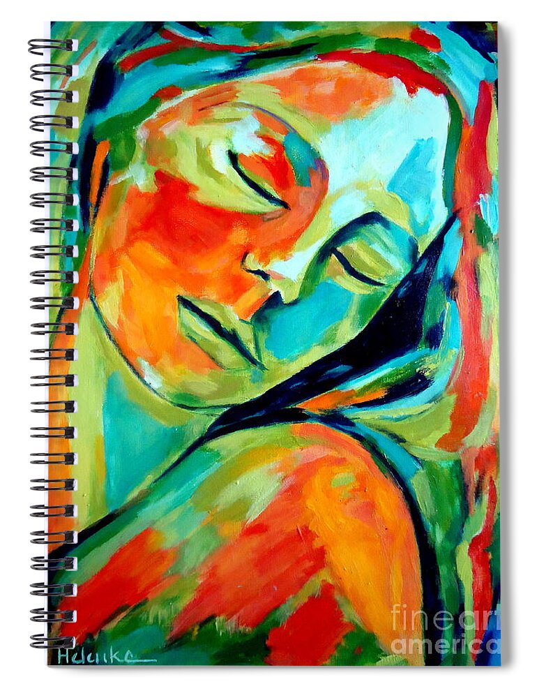 Affordable Original Paintings Spiral Notebook featuring the painting Emotional healing by Helena Wierzbicki