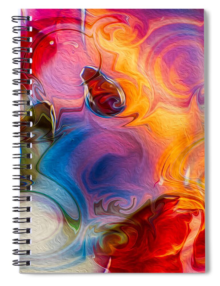 Enchanting Spiral Notebook featuring the painting Enchanting Flames by Omaste Witkowski