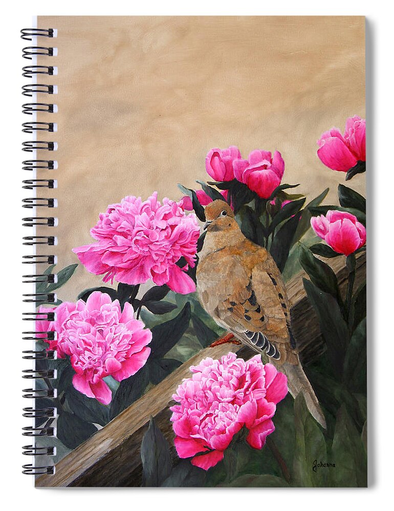 Song Bird Spiral Notebook featuring the painting Enchantment by Johanna Lerwick