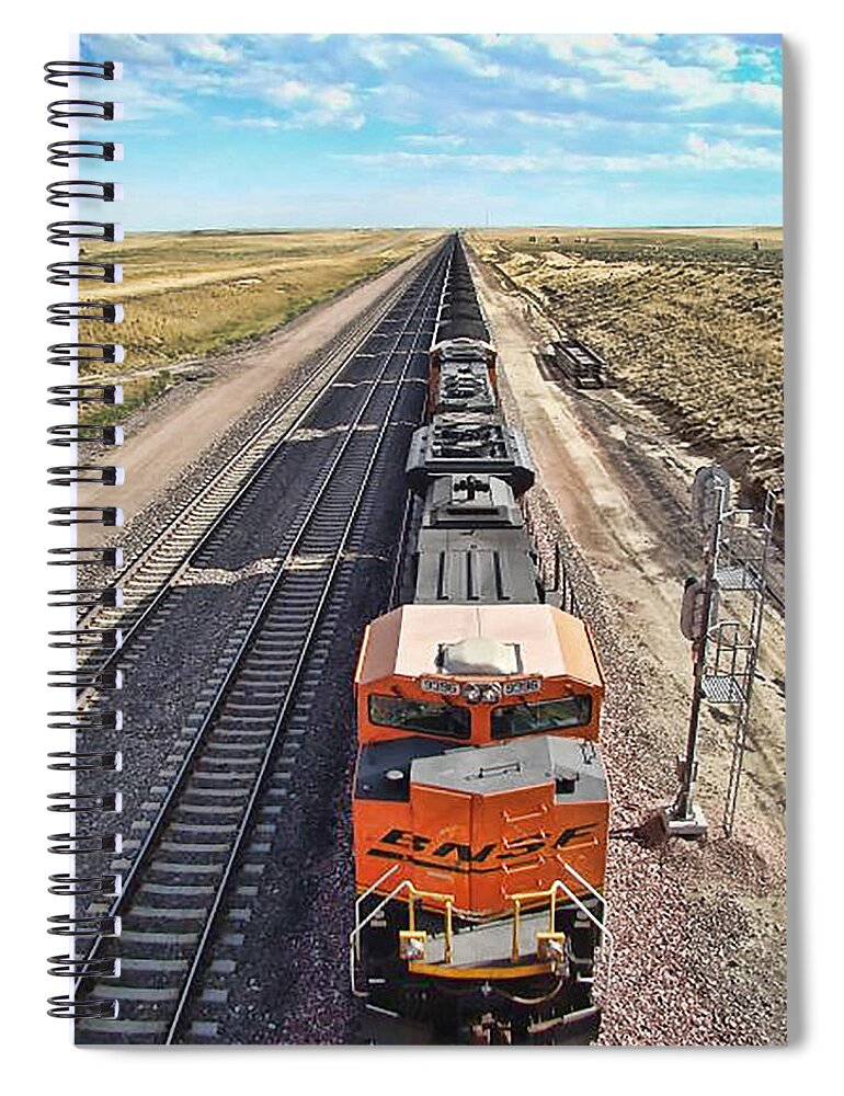 Coal Train Spiral Notebook featuring the photograph Endless Coal Trains by Cathy Anderson