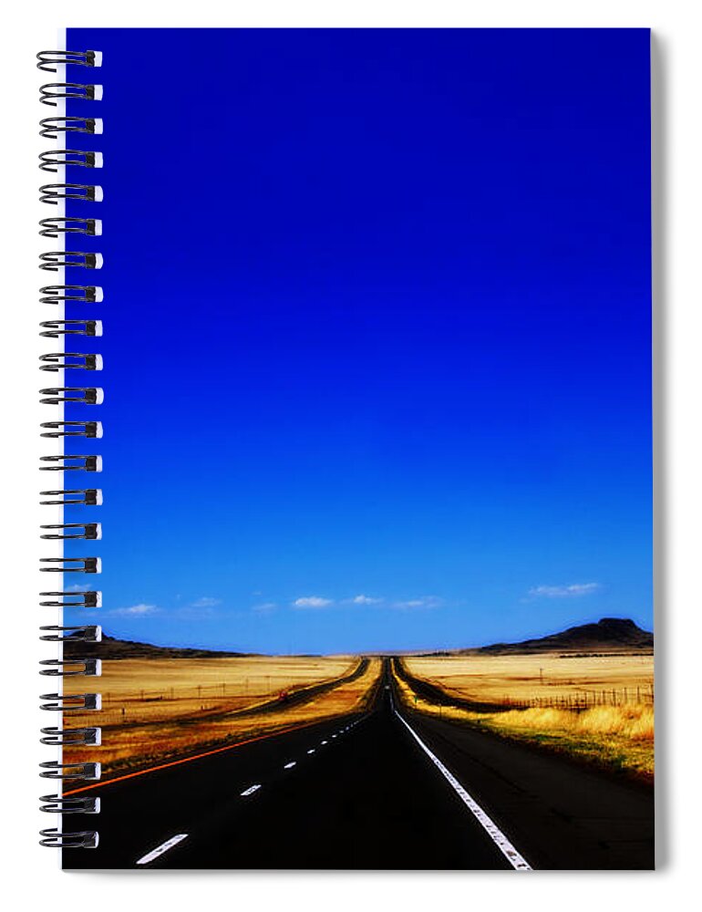 Long Road Spiral Notebook featuring the photograph Endless Roads in New Mexico by Susanne Van Hulst