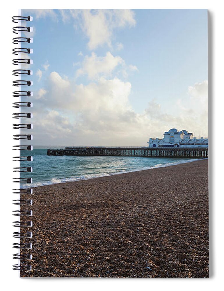 England Spiral Notebook featuring the photograph England, Hampshire, Portsmouth, View Of by Westend61